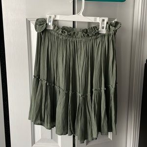 Green flowy skirt
